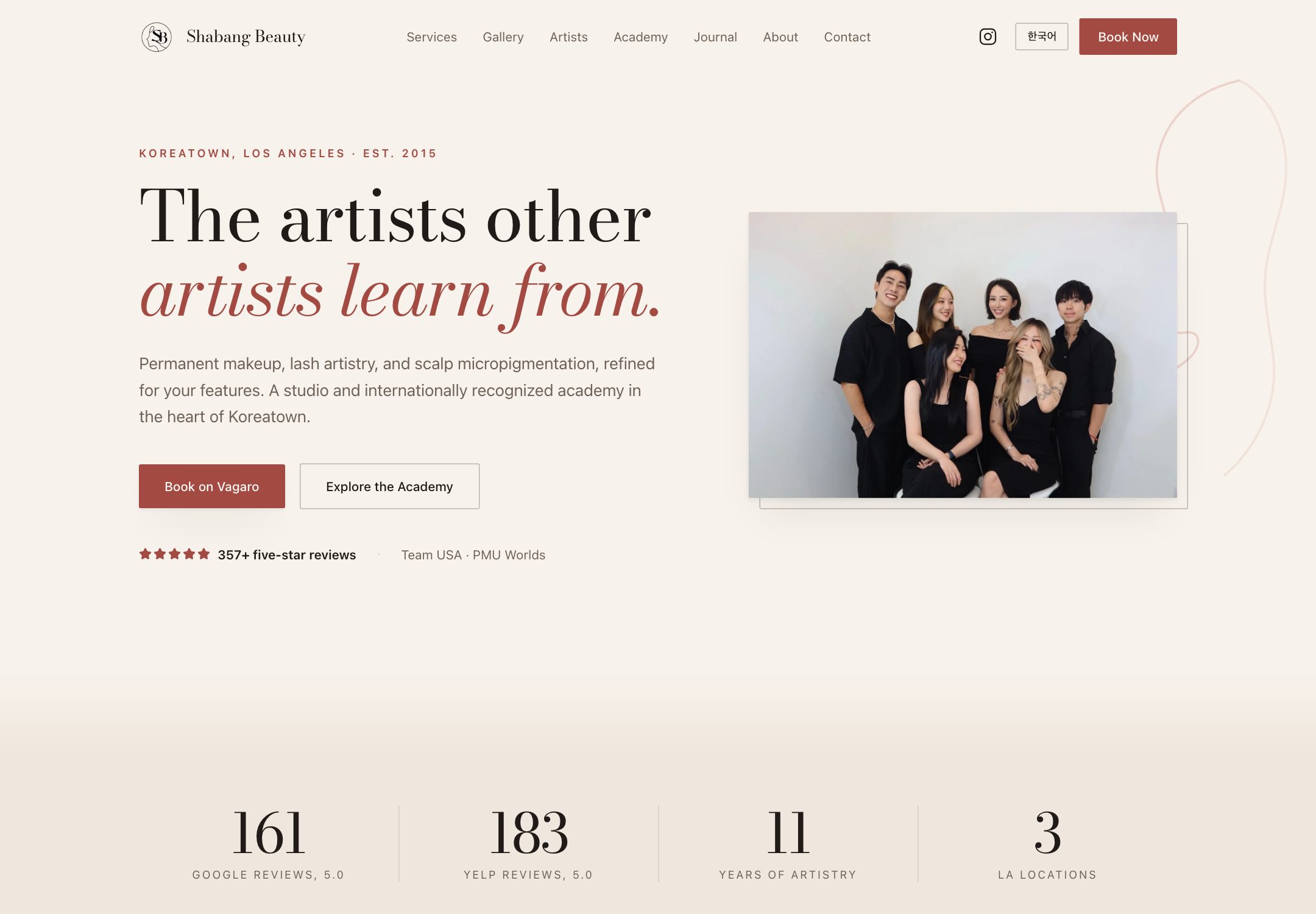 Homepage of the Shabang Beauty website built by Hyper Vision Co.